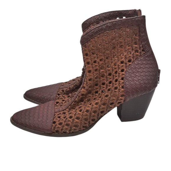 Coconuts By Matisse Caught Up Woven Leather Perforated Western Style Boots 7.5 - Picture 5 of 14